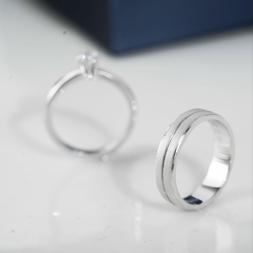 Yuke Jewelry - Cincin Kawin/Couple Bahan Emas - Perak - Palladium - Platinum Model Solitaire Series