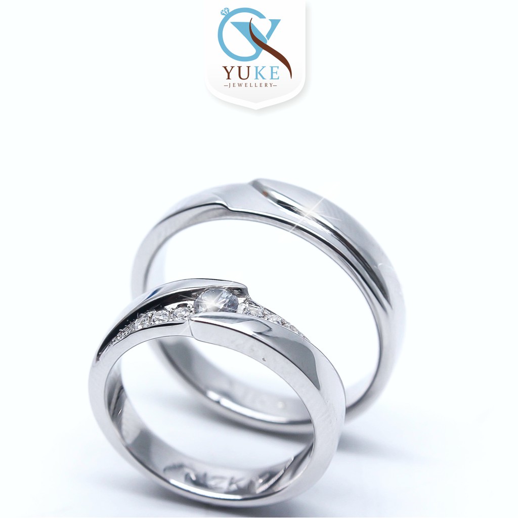 Yuke Jewelry - Cincin Kawin/Couple Bahan Emas - Perak - Palladium - Platinum Model Liner Series