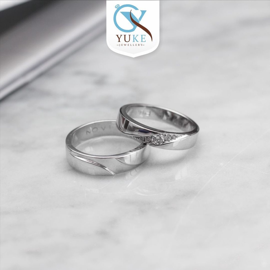 Yuke Jewelry - Cincin Kawin/Couple Bahan Emas - Perak - Palladium - Platinum Model Liner Series