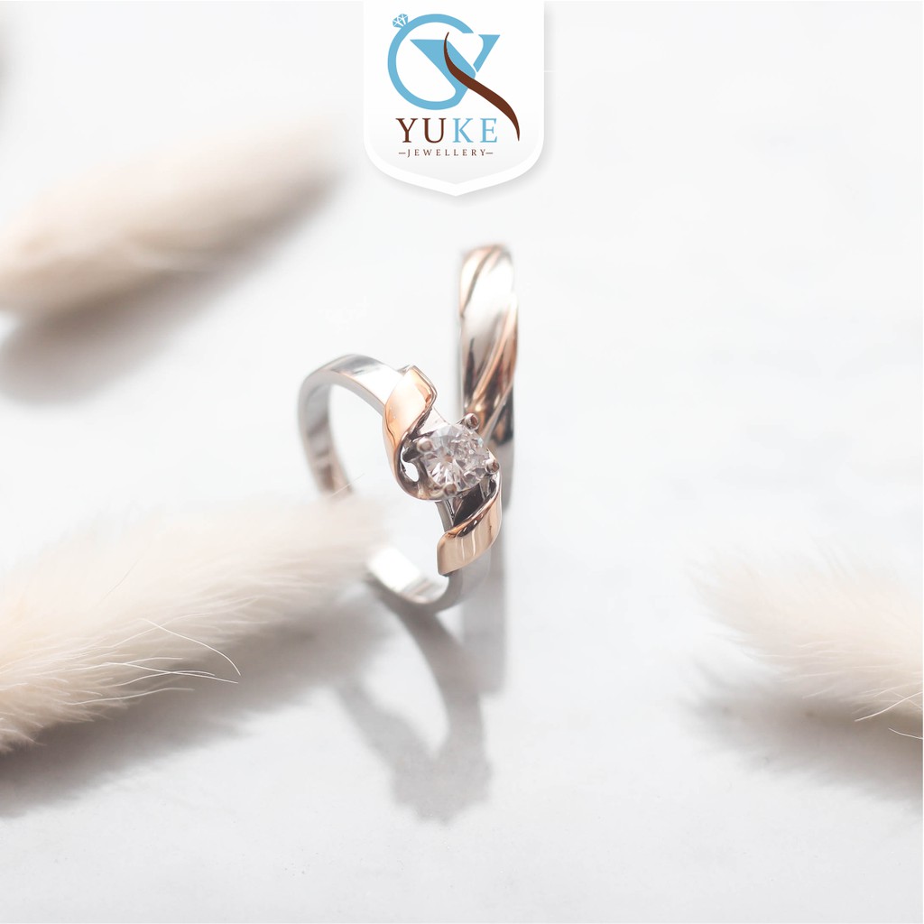 Yuke Jewelry - Cincin Kawin/Couple Bahan Emas - Perak - Palladium - Platinum Model Spiral Series