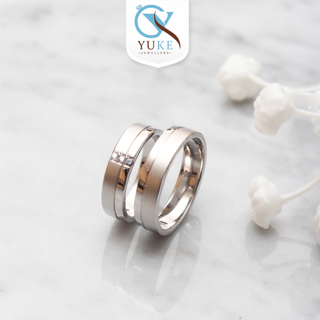 Yuke Jewelry - Cincin Kawin/Couple Bahan Emas - Perak - Palladium - Platinum Model Simple Series