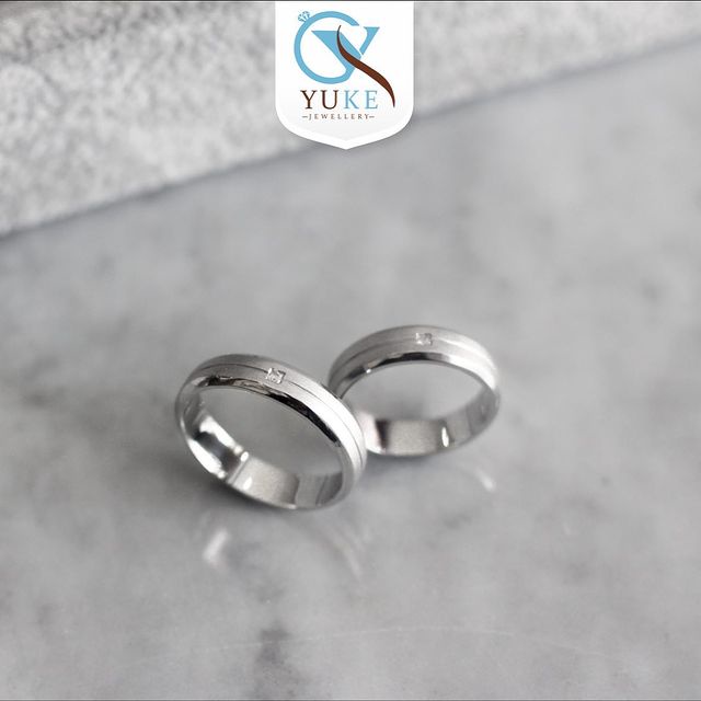Yuke Jewelry - Cincin Kawin/Couple Bahan Emas - Perak - Palladium - Platinum Finishing Siver Doff List Glossy