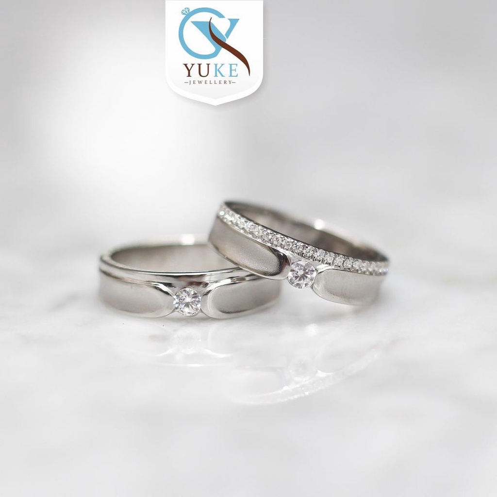 Yuke Jewelry - Cincin Kawin/Couple Bahan Emas - Perak - Palladium - Platinum Model EVOLETH Series