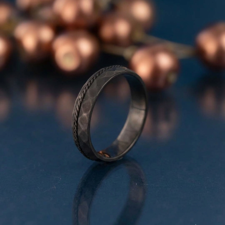 Yuke Jewelry - Cincin Single Pria Bahan Emas - Perak - Palladium - Platinum Model EKAVIRA Series