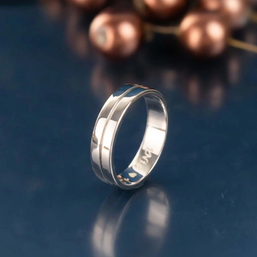 Image of Yuke Jewelry - Cincin Single Pria Bahan Emas - Perak - Palladium - Platinum Model FELIXA Series