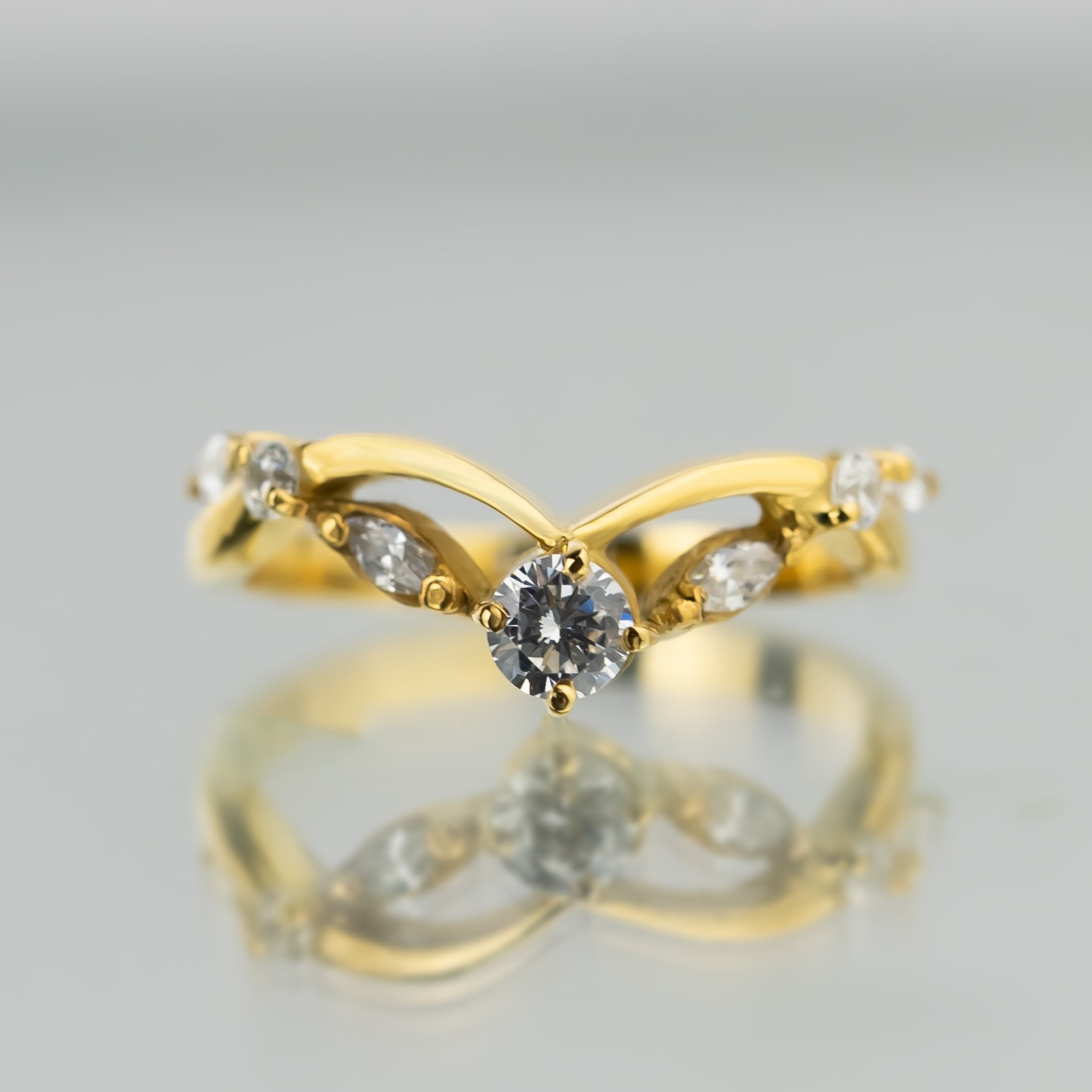 Yuke Jewelry - Cincin Single Wanita Bahan Emas - Perak - Palladium - Platinum Model KAYLEE Series