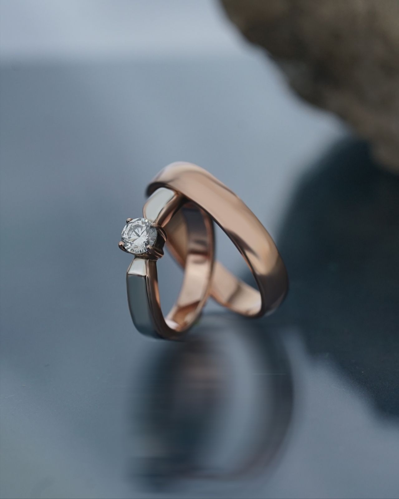Yuke Jewelry - Cincin Kawin/Couple Bahan Emas - Perak - Palladium - Platinum Model CALLENA Series