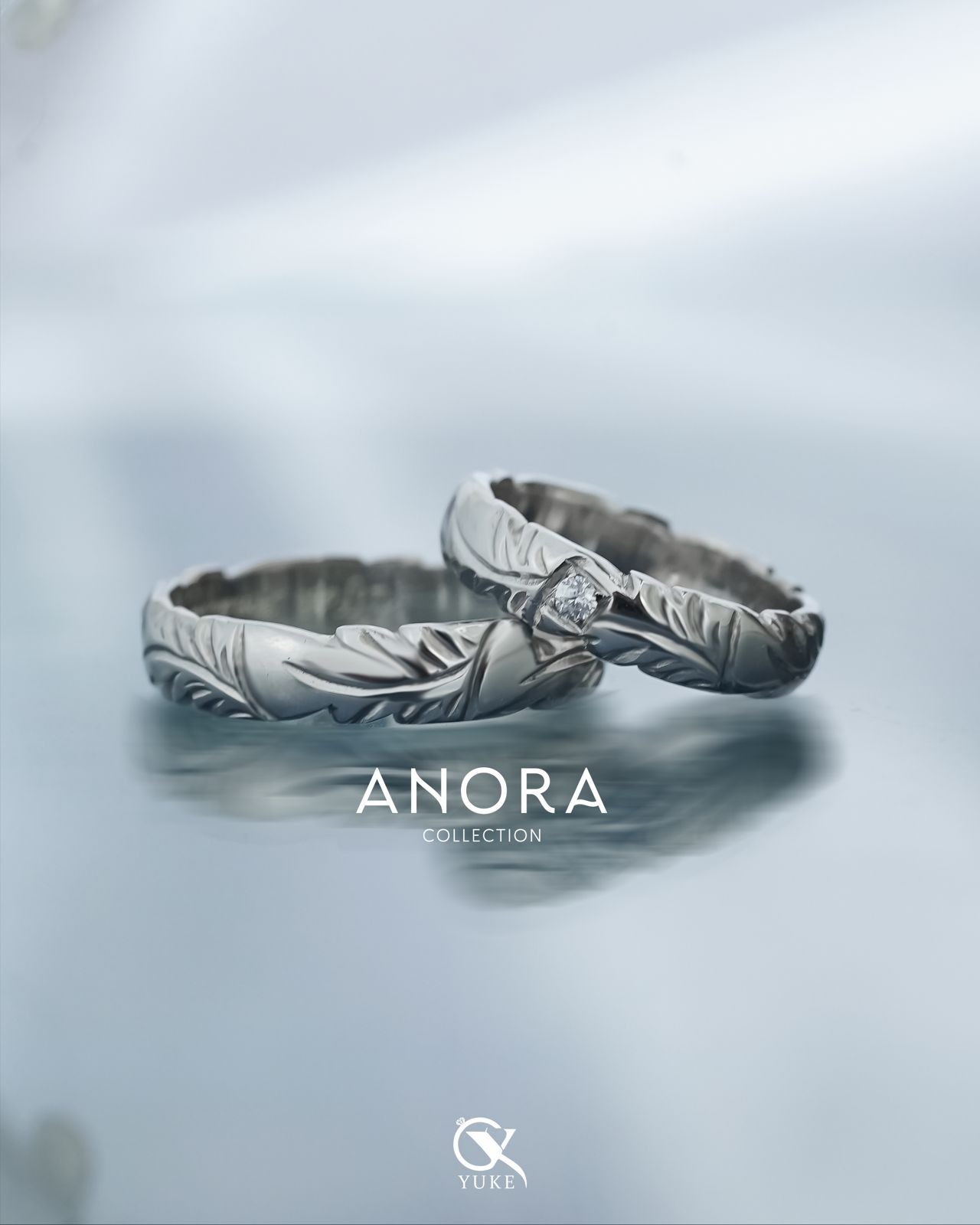 Yuke Jewelry - Cincin Kawin/Couple Bahan Emas - Perak - Palladium - Platinum Model ANORA Series