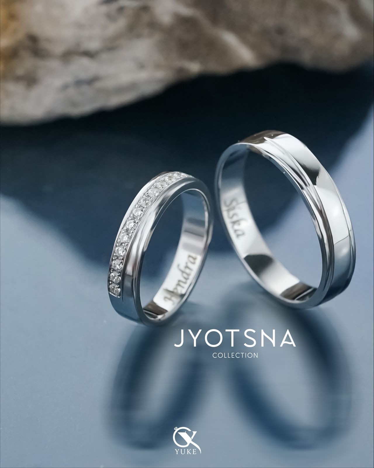 Yuke Jewelry - Cincin Kawin/Couple Bahan Emas - Perak - Palladium - Platinum Model JYOTSNA Series