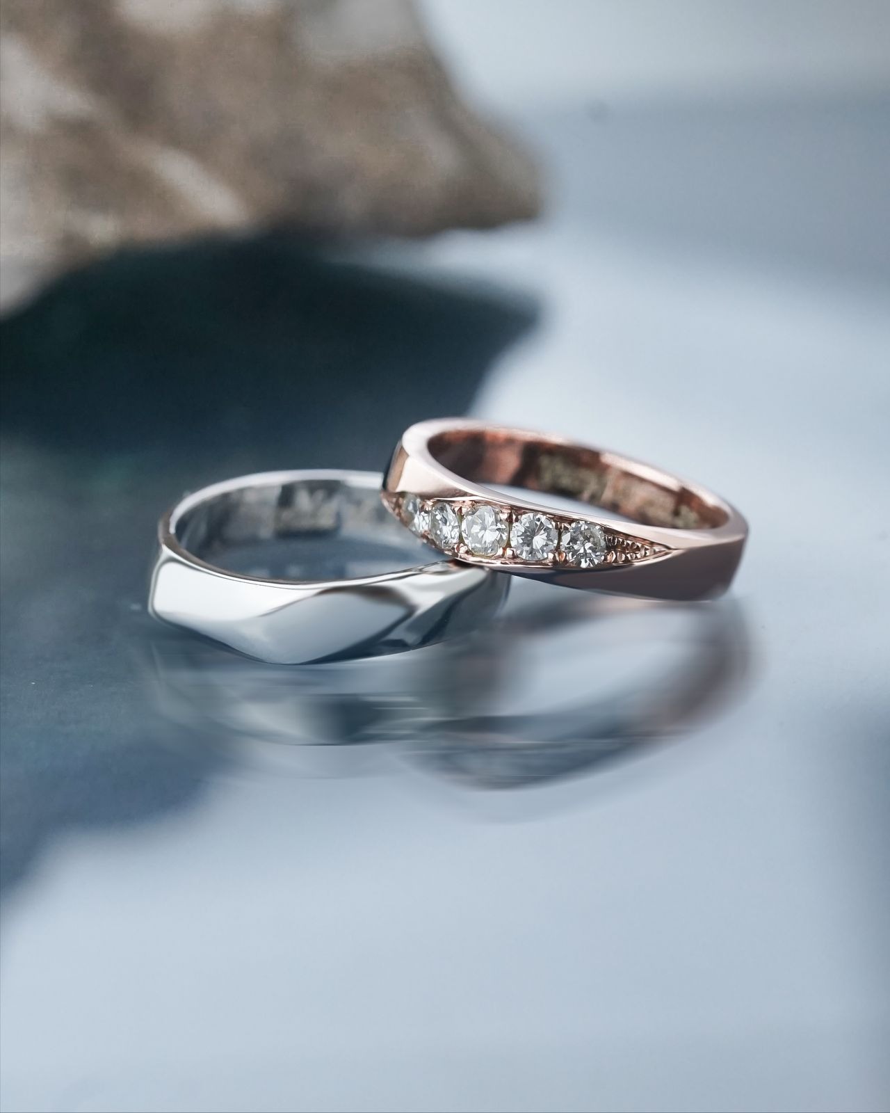 Yuke Jewelry - Cincin Kawin/Couple Bahan Emas - Perak - Palladium - Platinum Model VARSHA Series