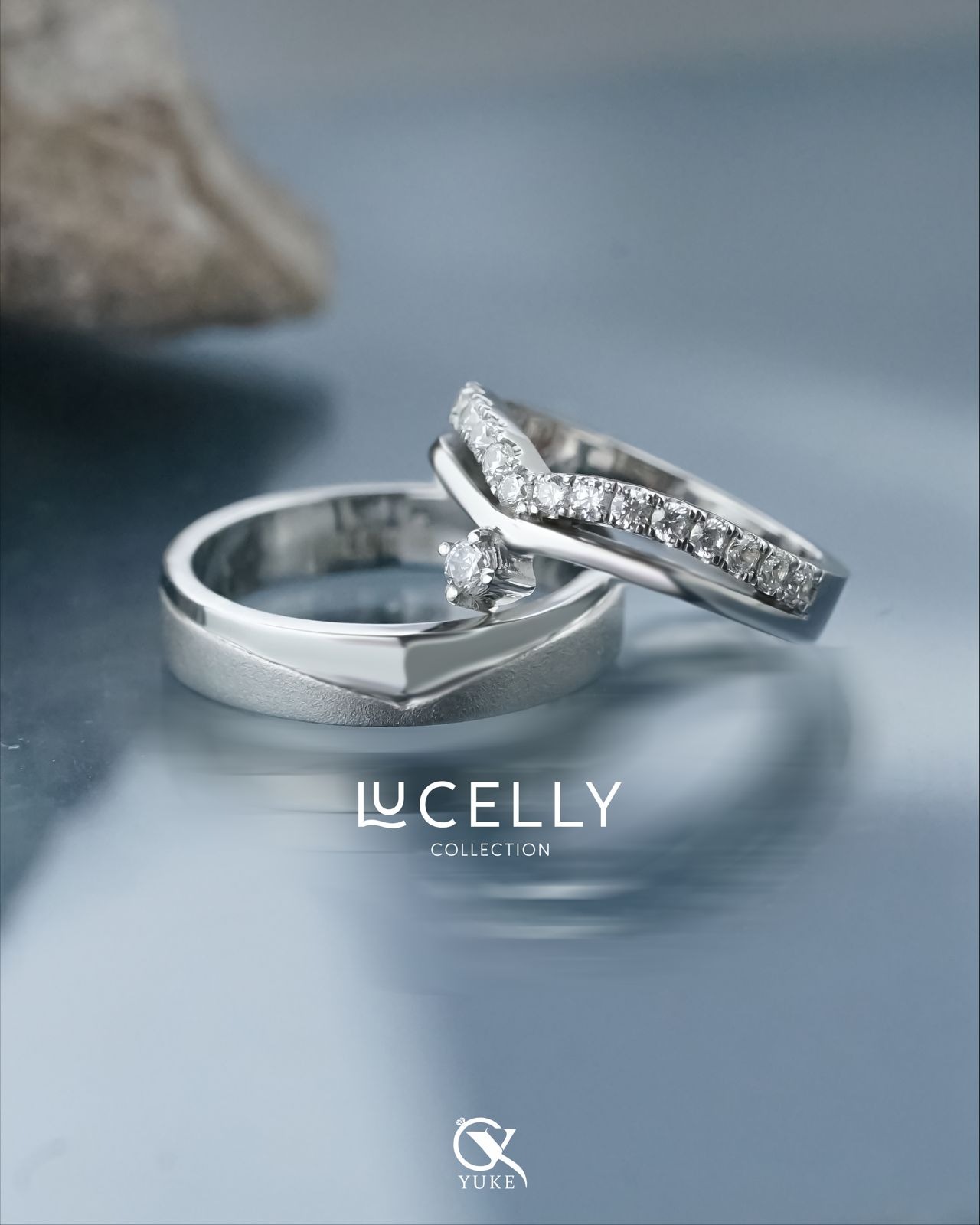 Yuke Jewelry - Cincin Kawin/Couple Bahan Emas - Perak - Palladium - Platinum Model LUCELLY Series