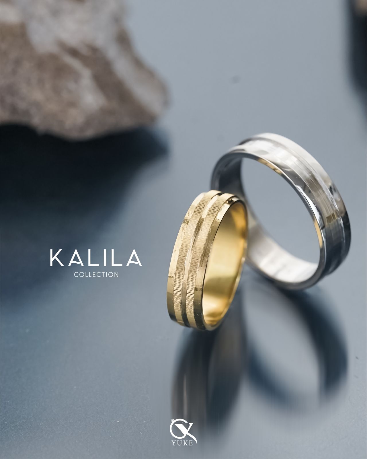 Yuke Jewelry - Cincin Kawin/Couple Bahan Emas - Perak - Palladium - Platinum Model KALILA Series