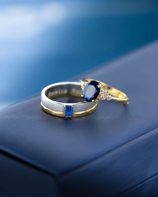 Image of Cincin Couple Thalia Series Finishing Kombinasi