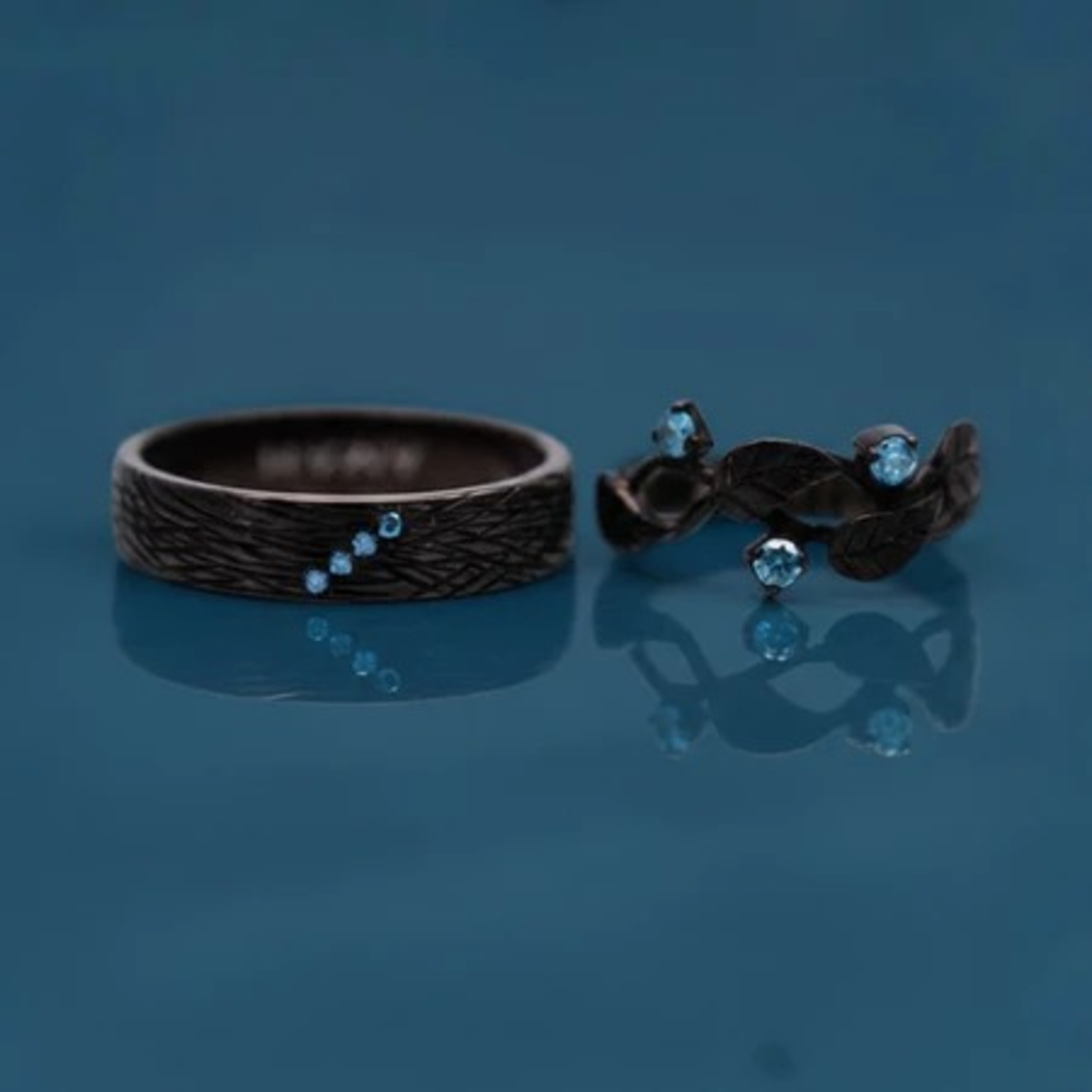 Yuke Jewelry - Cincin Kawin/Couple Bahan Emas - Perak - Palladium - Platinum Model NATURE Series