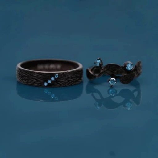 Image of Yuke Jewelry - Cincin Kawin/Couple Bahan Emas - Perak - Palladium - Platinum Model NATURE Series