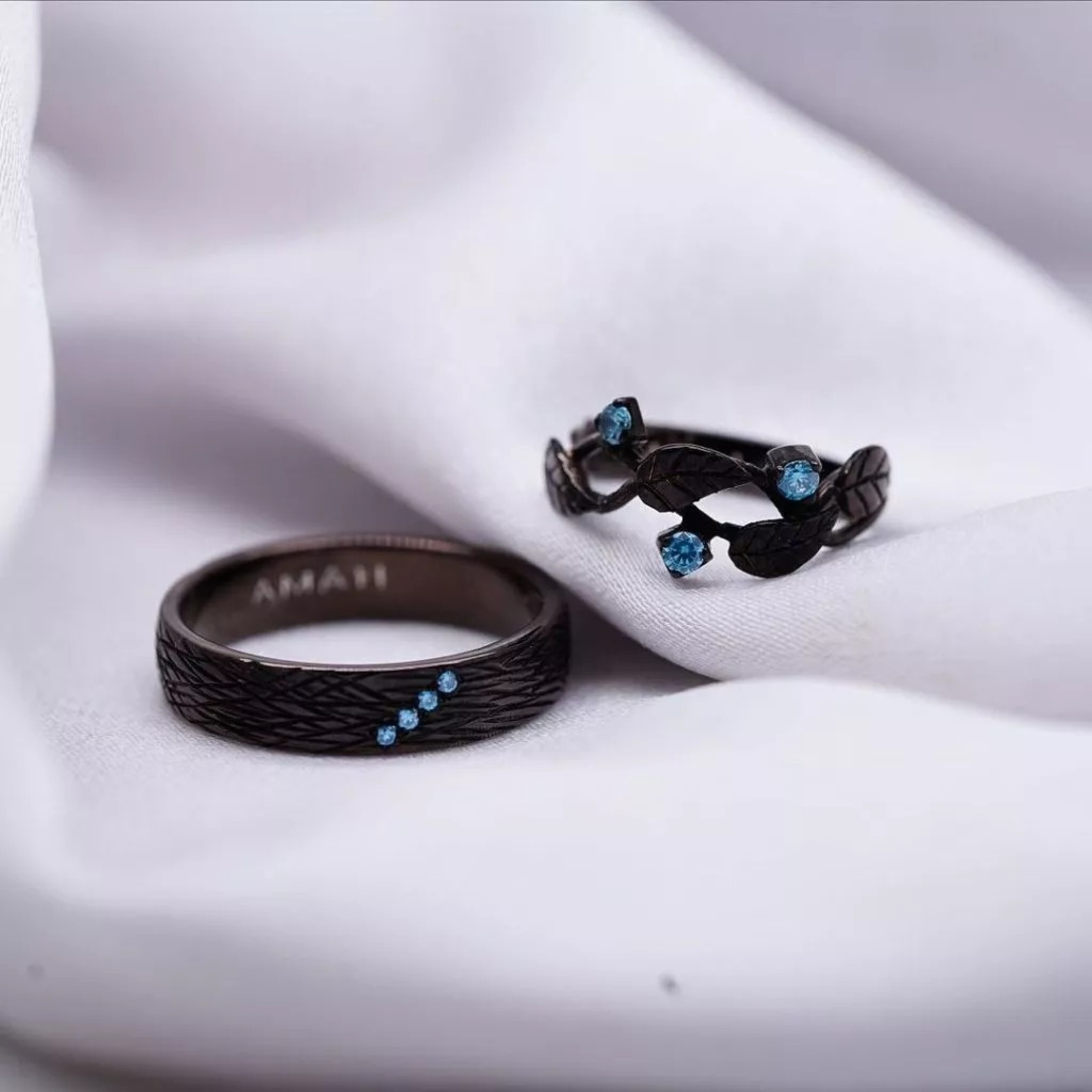 Yuke Jewelry - Cincin Kawin/Couple Bahan Emas - Perak - Palladium - Platinum Model NATURE Series