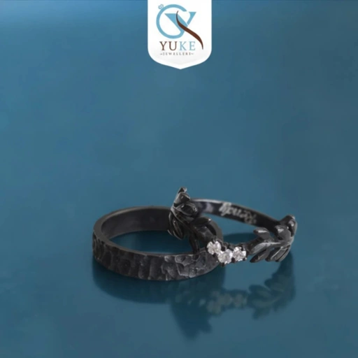 Image of Yuke Jewelry - Cincin Kawin/Couple Bahan Emas - Perak - Palladium - Platinum Model DAUN Series