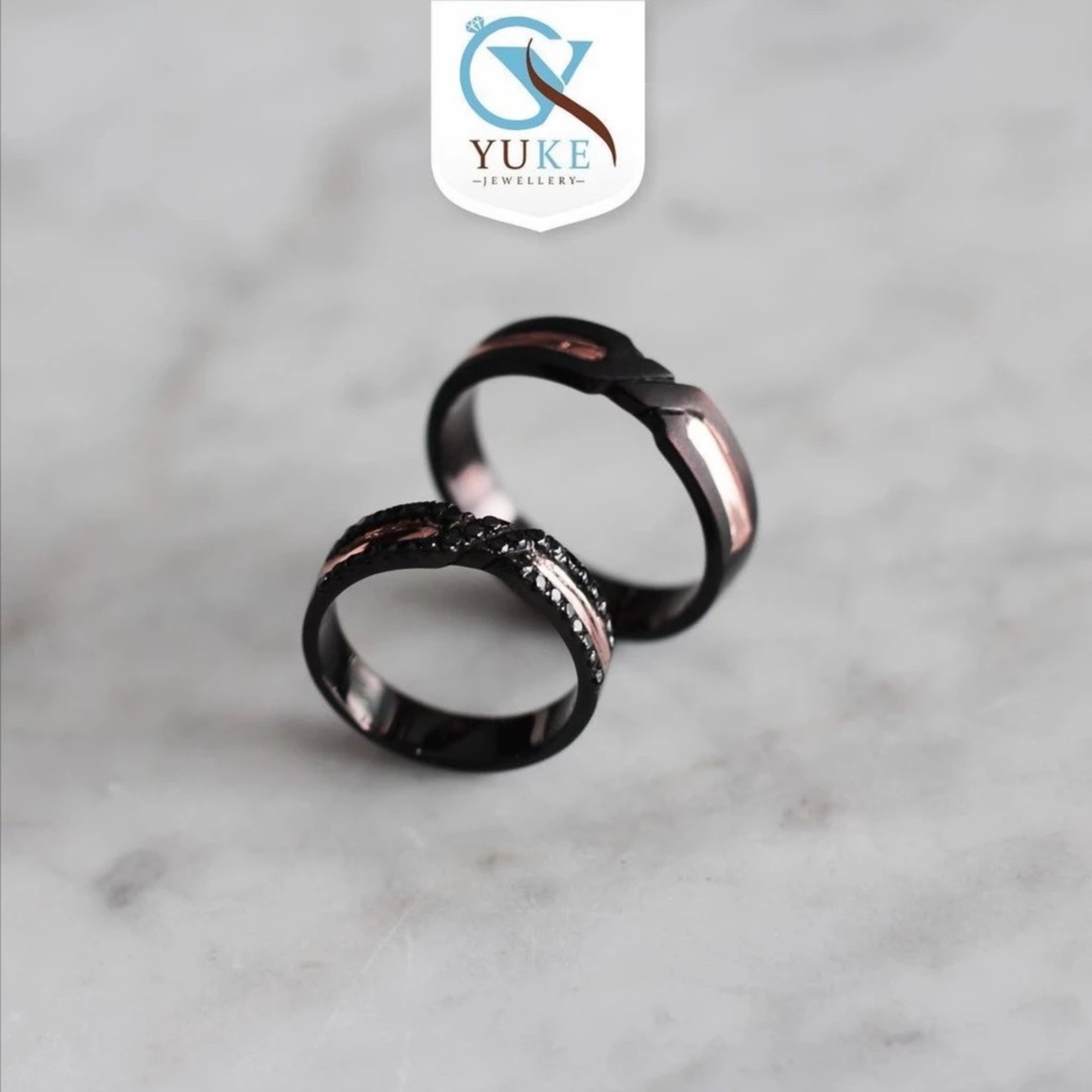 Yuke Jewelry - Cincin Kawin/Couple Bahan Emas - Perak - Palladium - Platinum Model CIARA Series