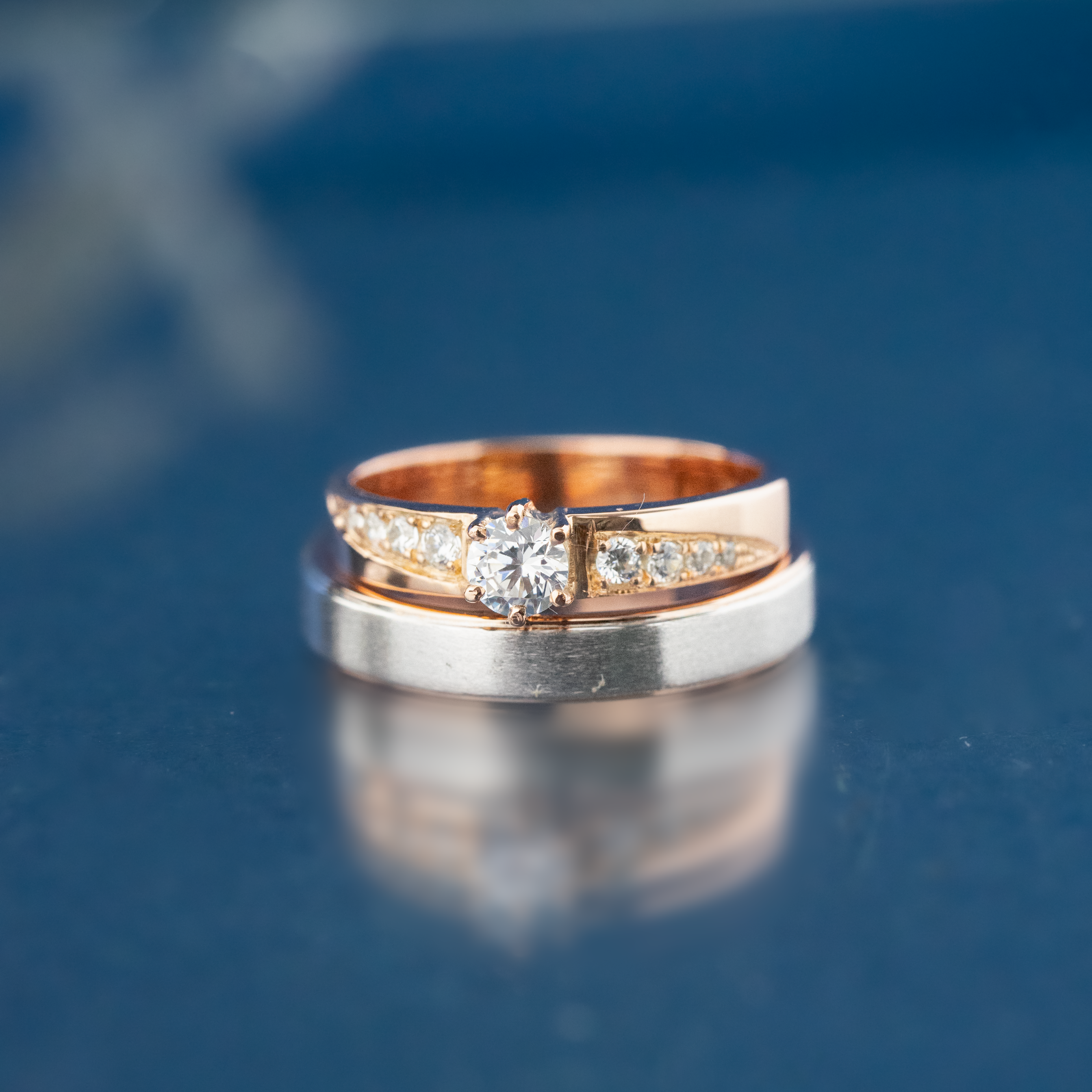 Yuke Jewelry - Cincin Kawin/Couple Bahan Emas - Perak - Palladium - Platinum Model ARIANNA Series