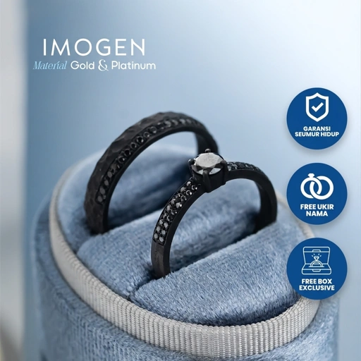 Yuke Jewelry - Cincin Kawin/Couple Bahan Emas - Perak - Palladium - Platinum Model IMOGEN Series