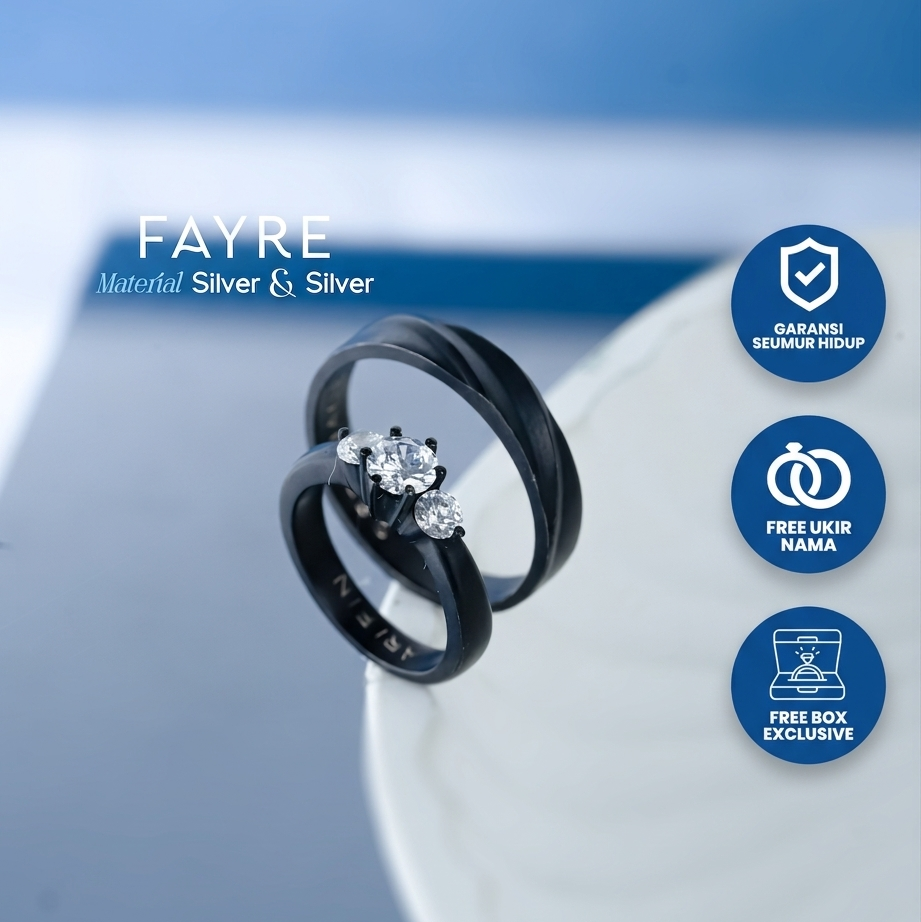 Yuke Jewelry - Cincin Kawin/Couple Bahan Emas - Perak - Palladium - Platinum Model FAYRE Series