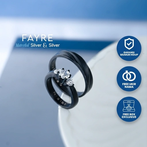 Yuke Jewelry - Cincin Kawin/Couple Bahan Emas - Perak - Palladium - Platinum Model FAYRE Series