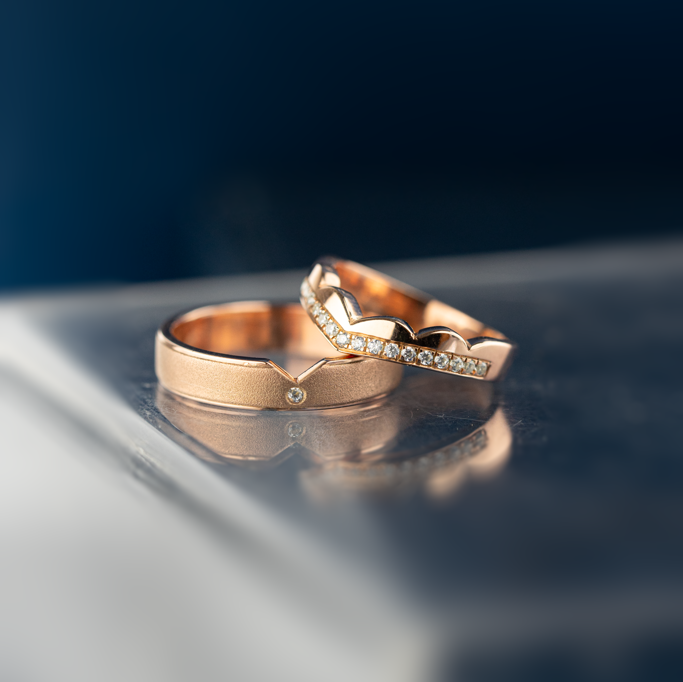 Yuke Jewelry - Cincin Kawin/Couple Bahan Emas - Perak - Palladium - Platinum Model NISKALA Series