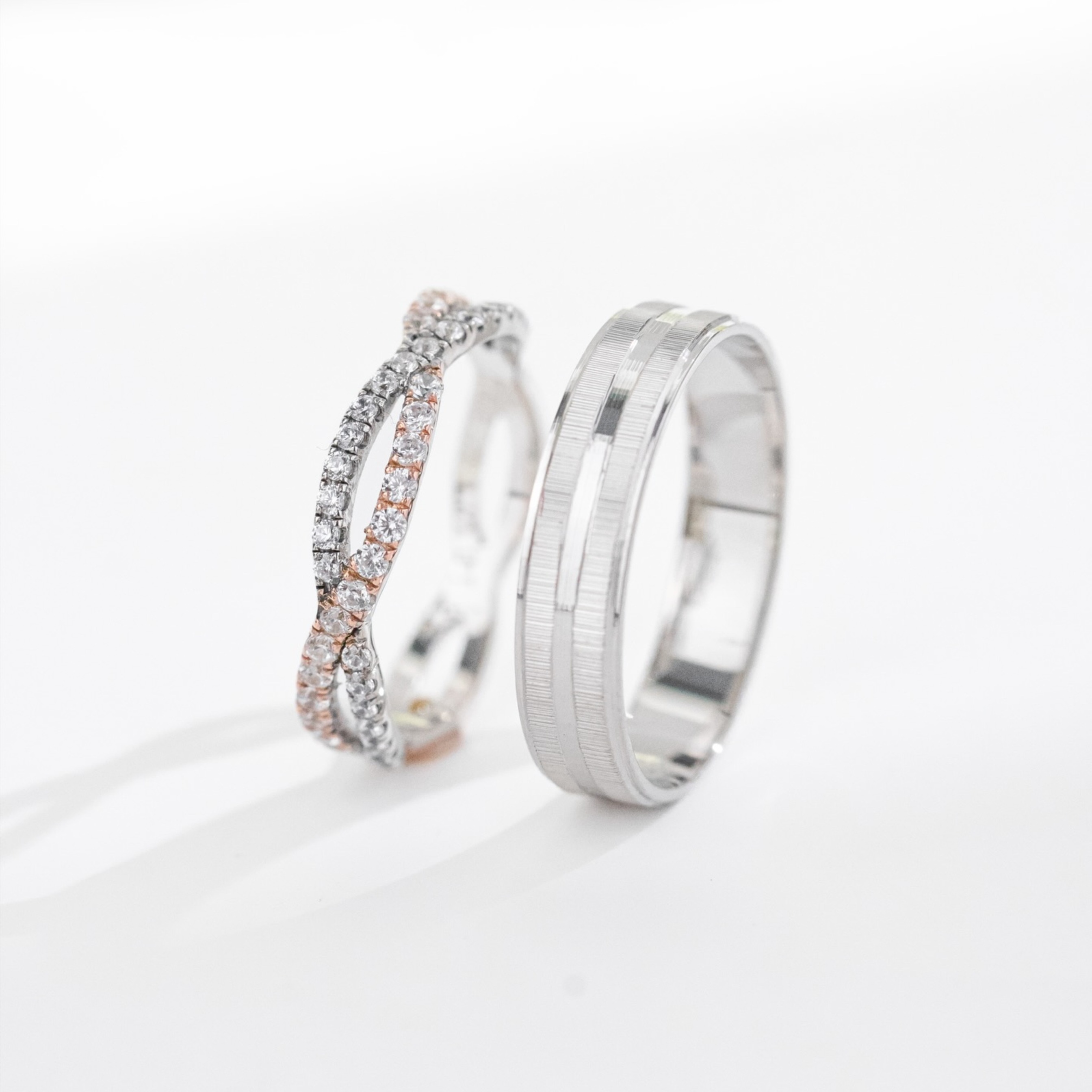 Yuke Jewelry - Cincin Kawin/Couple Bahan Emas - Perak - Palladium - Platinum Model AMANTA Series
