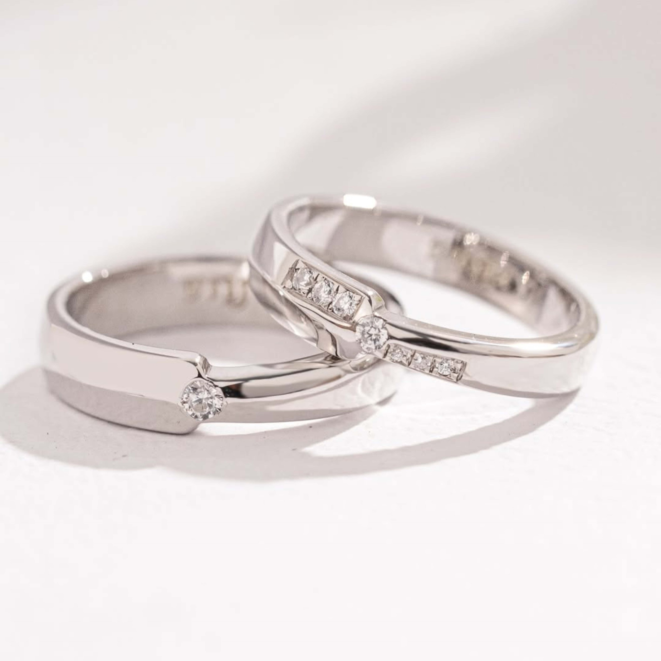 Yuke Jewelry - Cincin Kawin/Couple Bahan Emas - Perak - Palladium - Platinum Model LOFI Series