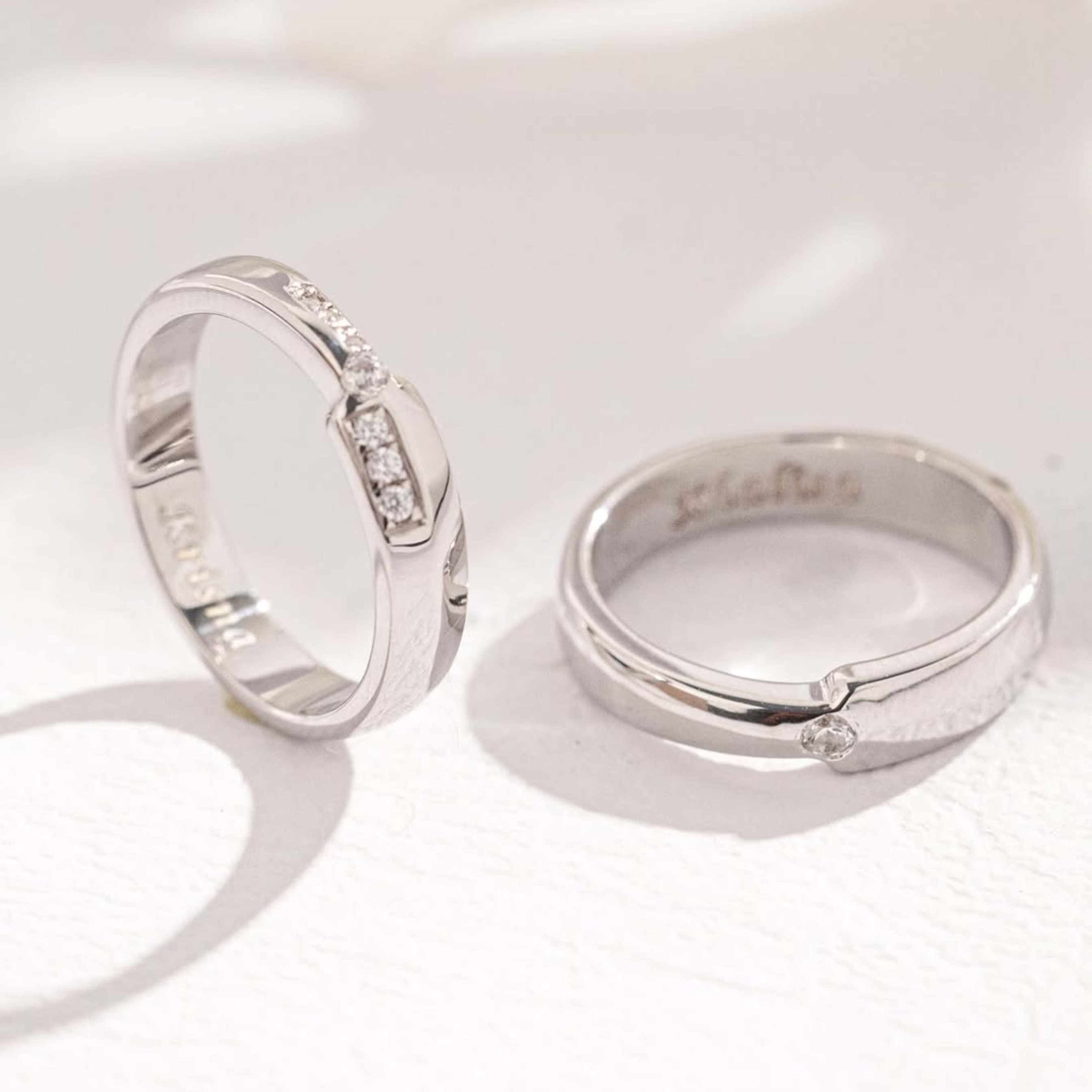 Yuke Jewelry - Cincin Kawin/Couple Bahan Emas - Perak - Palladium - Platinum Model LOFI Series