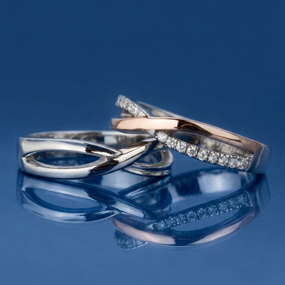 Yuke Jewelry - Cincin Kawin/Couple Bahan Emas - Perak - Palladium - Platinum Model NICESY Series