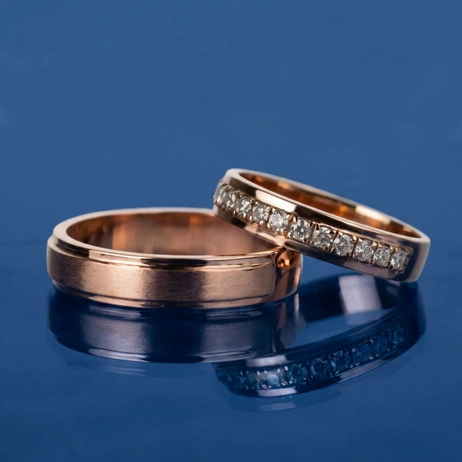 Yuke Jewelry - Cincin Kawin/Couple Bahan Emas - Perak - Palladium - Platinum Model YUMA Series