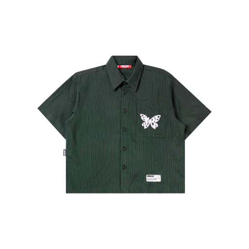 Image of BOXY SHIRT PLAID BLACK GREEN