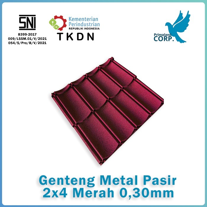GENTENG METAL PASIR 2X4 MERAH 0,30 MM (PREMIUM)