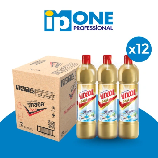 Image of [ยกลัง 12 ขวด] วิกซอล โกลด์ ทำความสะอาดห้องน้ำ 900 มล. สีทอง