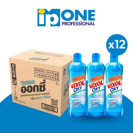 Image of [ยกลัง 12 ขวด] วิกซอล ออกซี่ ทำความสะอาดห้องน้ำ กลิ่นอควา เฟรช ขนาด 700 มล. สีฟ้า