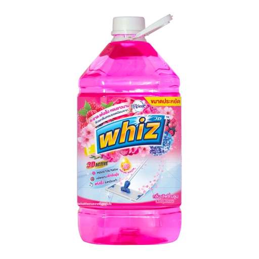 Image of วิซ 3D Active ทำความสะอาดพื้น สูตรเข้มข้น กลิ่นเลิฟลี่ บลูม 5200 มล. สีชมพู