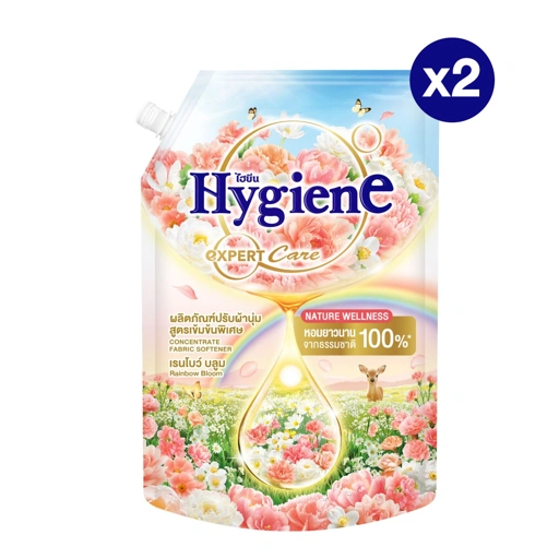 Image of [2 ถุง] ปรับผ้านุ่ม ไฮยีน เอ็กซ์เพิร์ท แคร์ เนเจอร์ เวลเนส กลิ่นเรนโบว์ บลูม 1000 มล.