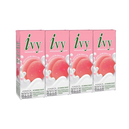 Image of ไอวี่โยเกิร์ตพร้อมดื่ม ยูเอชที รสพีช 180 มล. แพ็ก 4