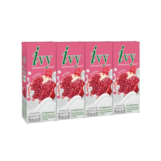 Image of ไอวี่โยเกิร์ตพร้อมดื่ม ยูเอชที รสทับทิม 180 มล. แพ็ก 4