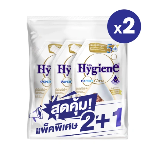 Image of [2 แพ็ค] ปรับผ้านุ่ม สูตรเข้มข้นพิเศษ ไฮยีน เอ็กซ์เพิร์ท แคร์ มิลค์กี้ ทัช ขาว 480 มล.