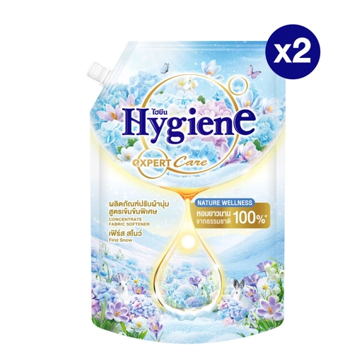 Image of [2 ถุง] ปรับผ้านุ่ม ไฮยีน เอ็กซ์เพิร์ท แคร์ เนเจอร์ เวลเนส กลิ่นเฟิร์ส สโนว์ 1000 มล.