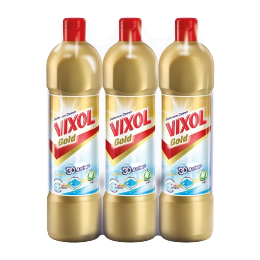 Image of [3 ขวด] วิกซอล โกลด์ ทำความสะอาดห้องน้ำ 900 มล. สีทอง