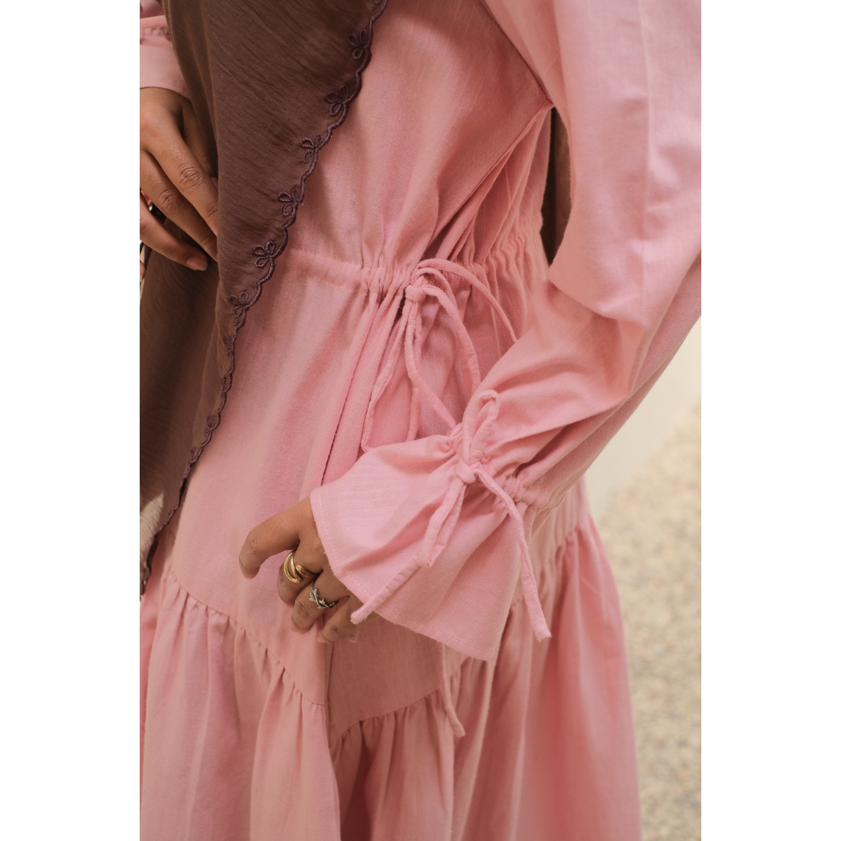 Ghaniea-Summer Dress Linen Abaya