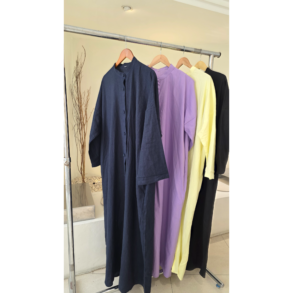 Ghaniea-Russian Loose Abaya Linen Loose