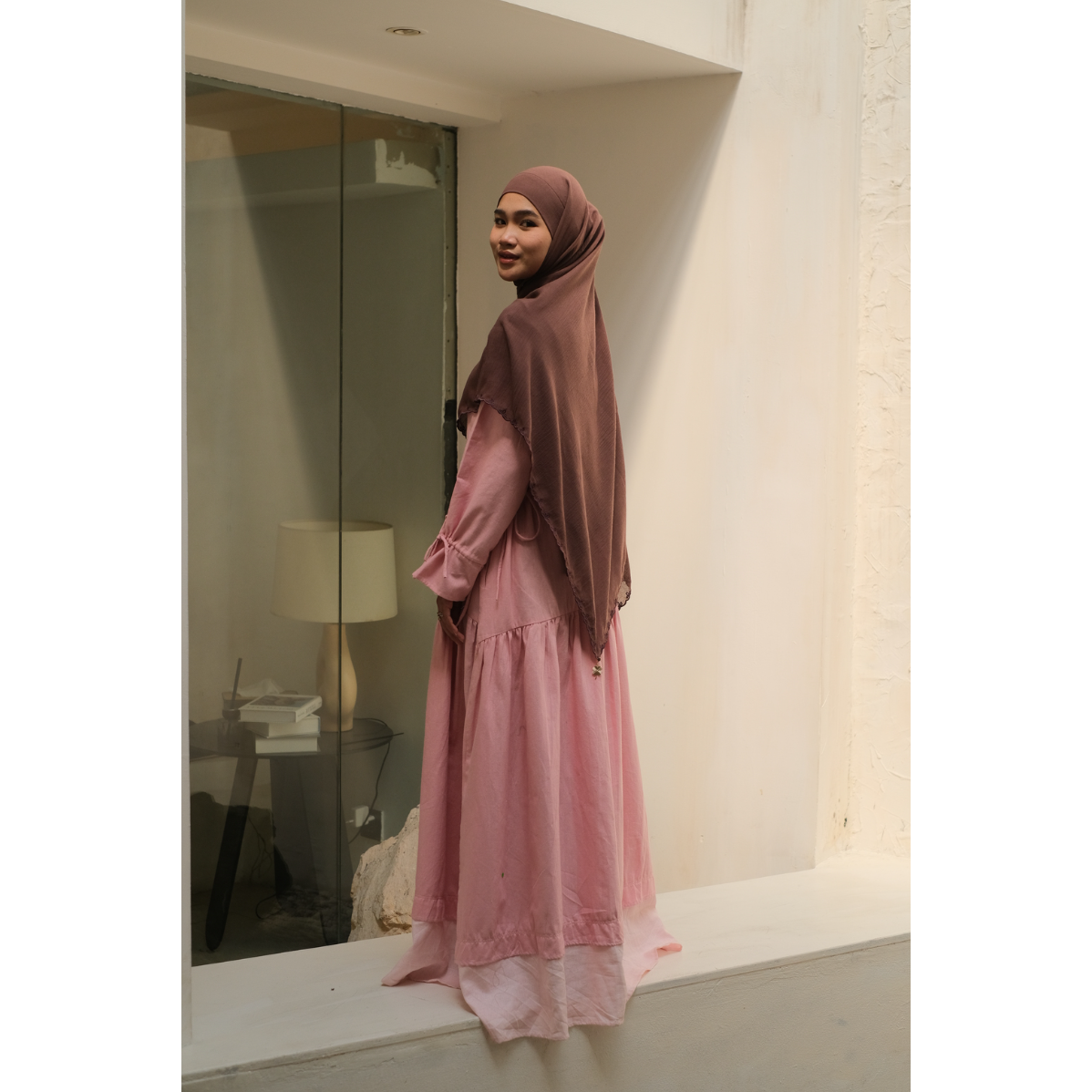 French Sqaure Khimar/Khimar Bandana SULAM AINUN Soft Cotton Texture