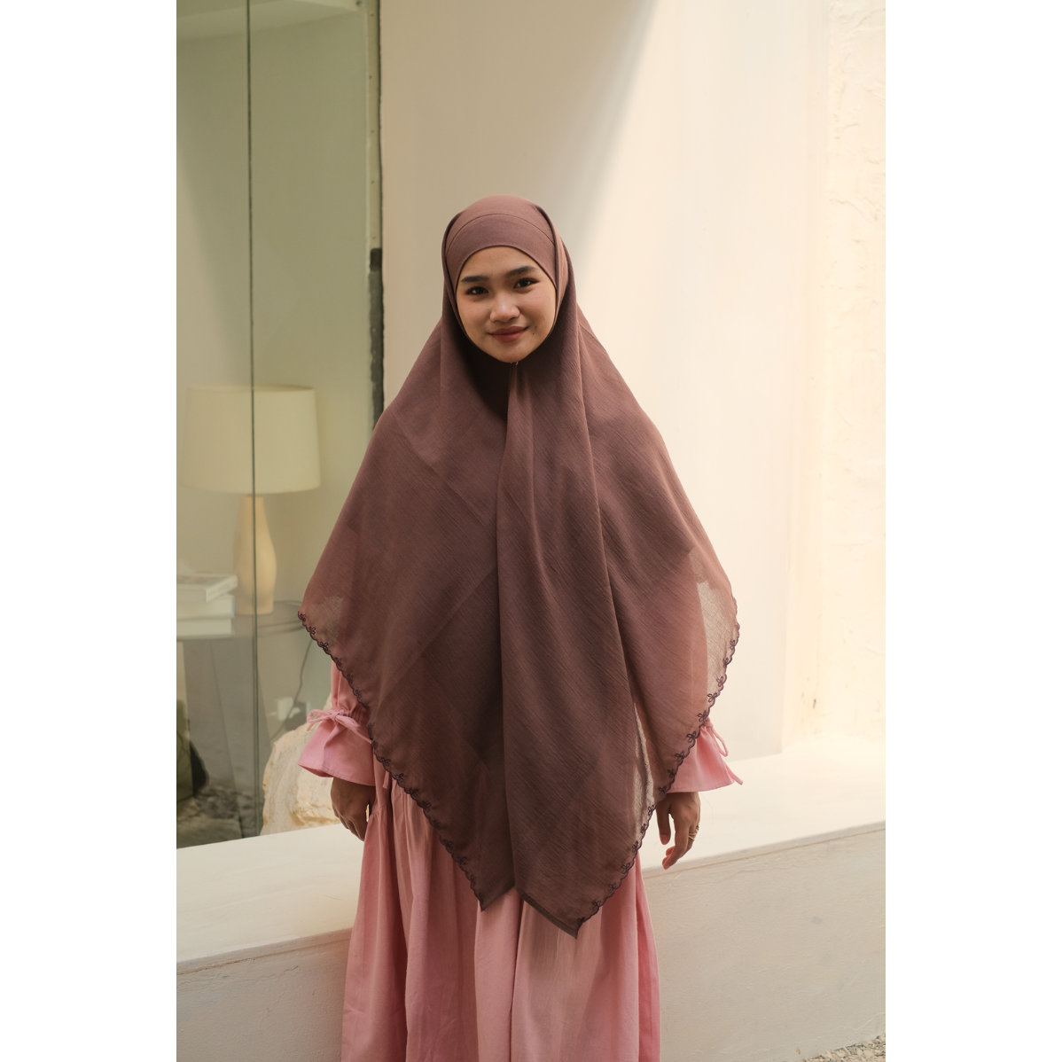 French Sqaure Khimar/Khimar Bandana SULAM AINUN Soft Cotton Texture