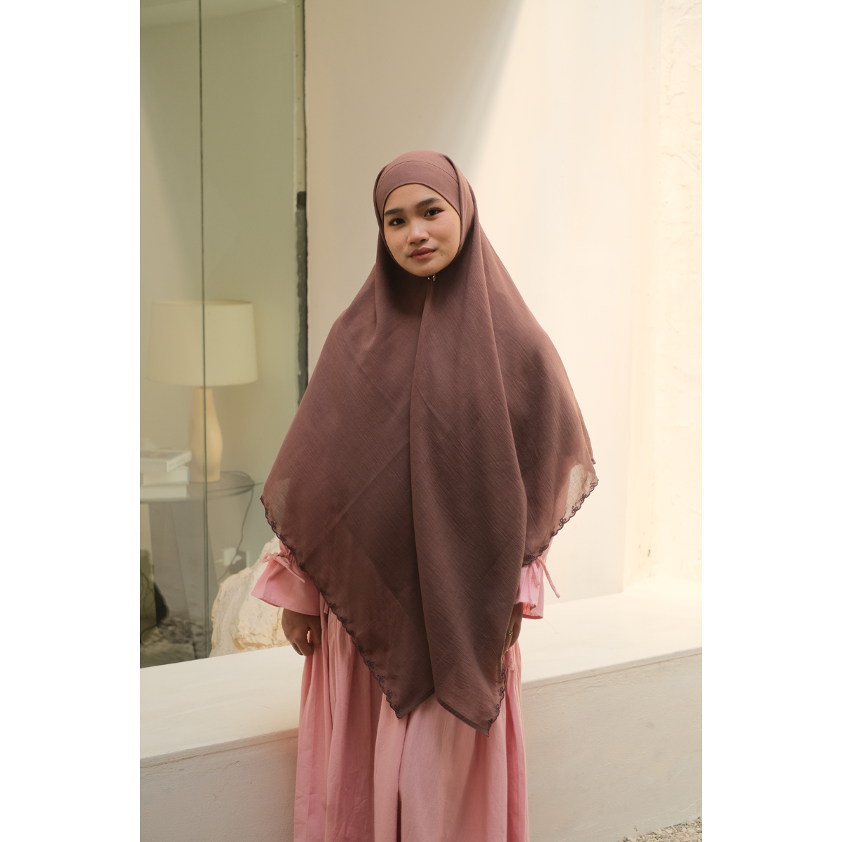 French Sqaure Khimar/Khimar Bandana SULAM AINUN Soft Cotton Texture