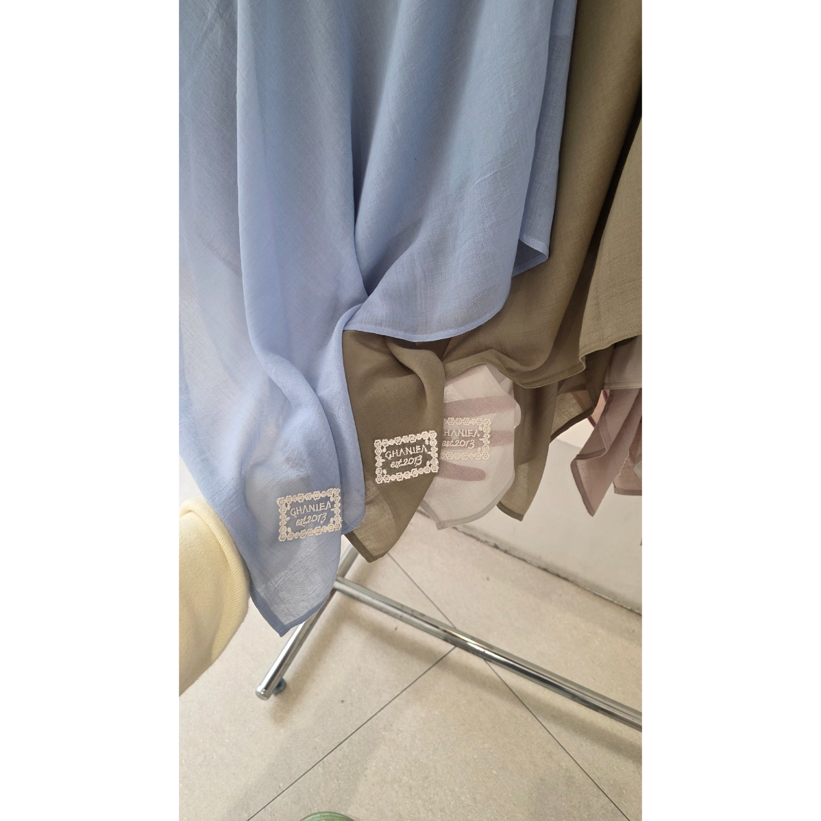 Ghaniea-Plain LACE Chiffon Khimar Bandana 125CM, 135CM, 145CM