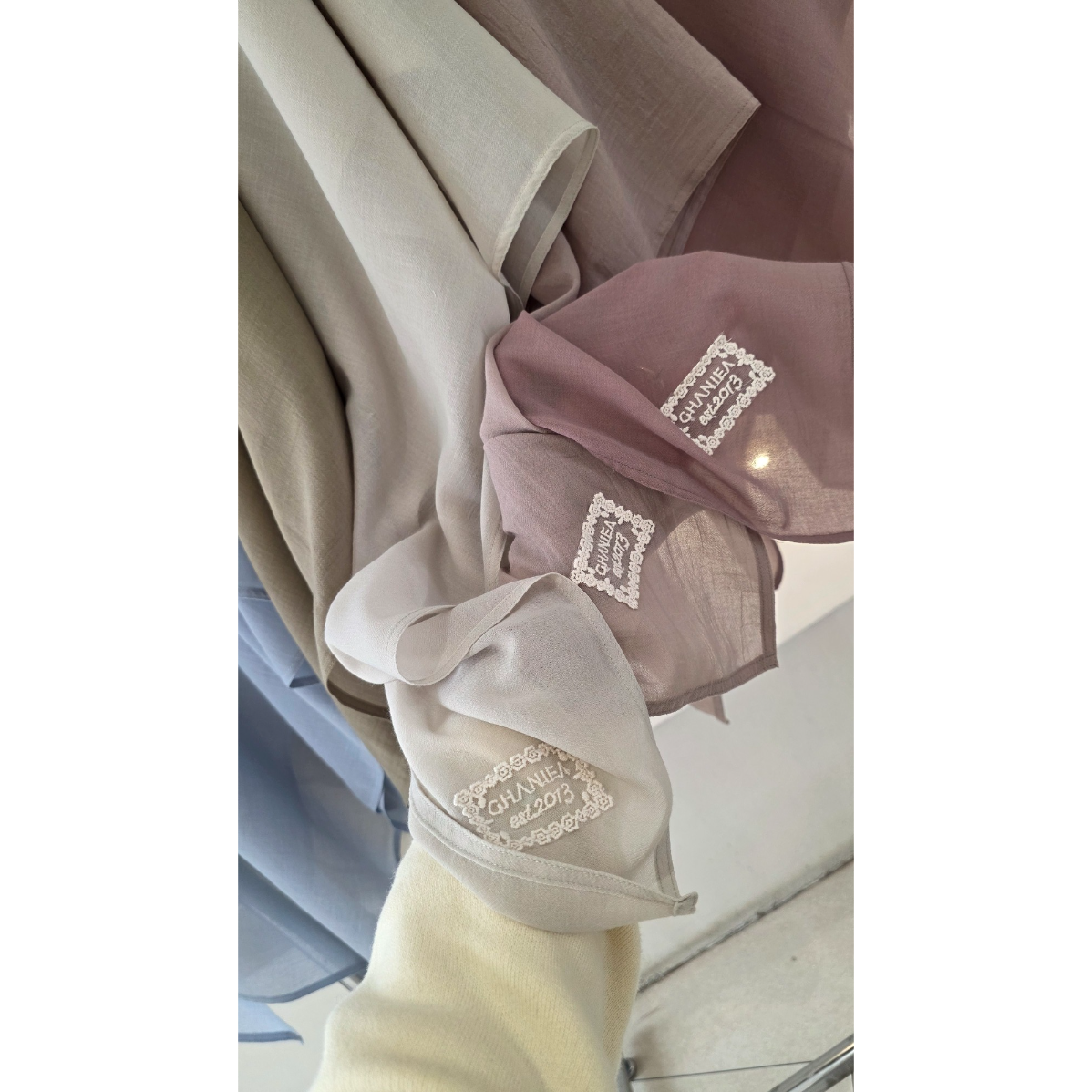 Ghaniea-Plain LACE Chiffon Khimar Bandana 125CM, 135CM, 145CM